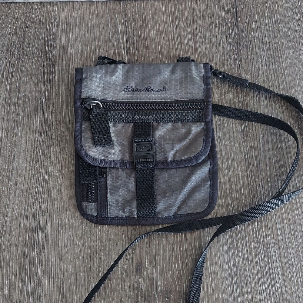 Eddie Bauer Gray Crossbody Travel Wallet/Purse Organizer Unisex